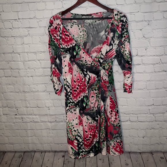 Madison Paige black, pink & red floral dress size L - Picture 6 of 12